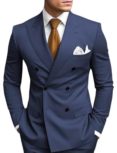 Double Breasted Suit Men Slim Fit 2 Piece Wedding Prom Set