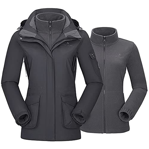 CAMEL CROWN Women's Waterproof 3-in-1 Ski Jacket Fleece Inner Winter Coat
