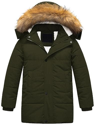 Thick Winter Coat for Boys: CREATMO US Sherpa Long Parka Jacket