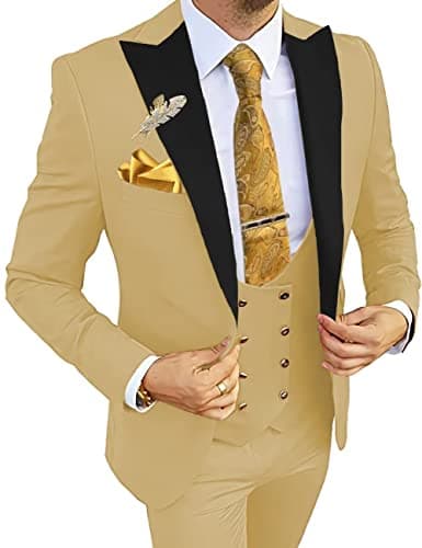 Wangyue 3-Piece Slim Fit Suits for Men