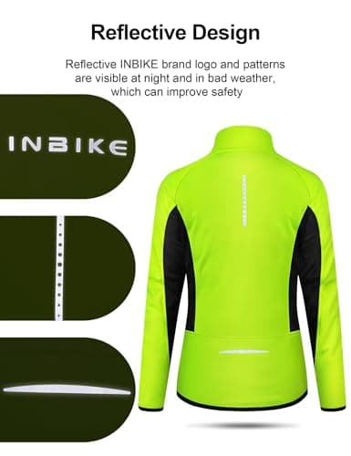 INBIKE Women's Reflective Thermal Fleece Jacket for Cold Weather Cycling