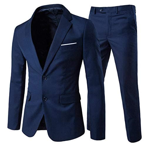 Cloudstyle Men's Slim Fit 2 Piece 2 Button Dress Suit Blazer & Pants Set