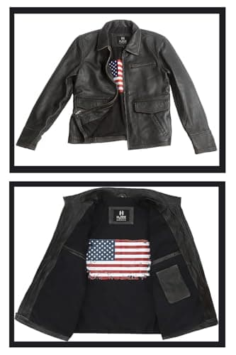 Vintage-Styled Mens Real Leather Biker Jacket with Distressed Exterior