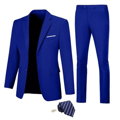 Fesenbo Men's Slim Fit 2-Piece Business Suit Blazer and Pants for Prom and Weddings