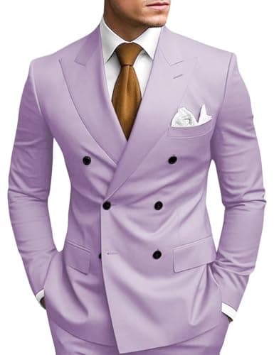 Double Breasted Suit Men Slim Fit 2 Piece Wedding Prom Set