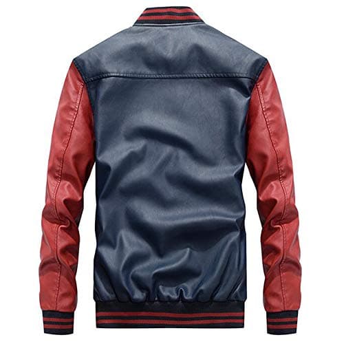 Chuida Men's Vintage Faux Leather Motorcycle Jacket Casual Slim Fit
