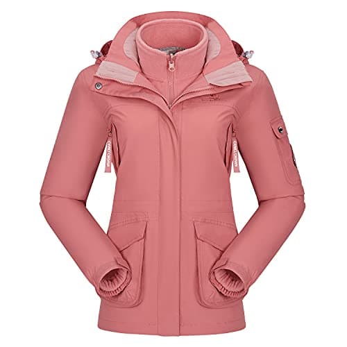 CAMEL CROWN Women's Waterproof 3-in-1 Ski Jacket Fleece Inner Winter Coat