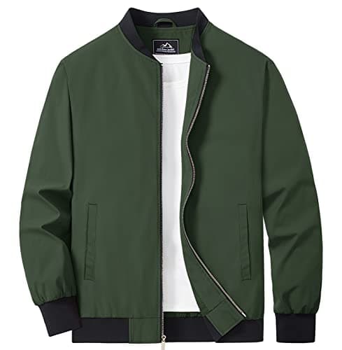 MAGCOMSEN Men's Lightweight Zip Up Windbreaker Coat with Pockets Spring Fall