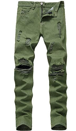 Slim Fit Ripped Distressed Stretch Jeans for Men