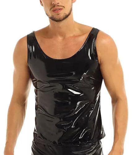 MALE SHINY PATENT LEATHER JACKET SLIM FIT NIGHTCLUB PARTY WEAR