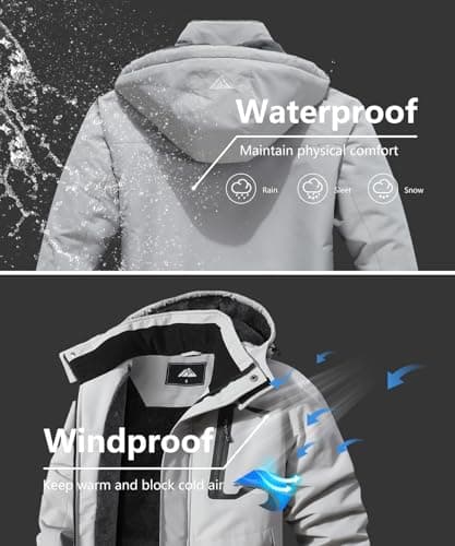 MAOYSSEN Men's Waterproof Winter Ski Jacket for Hiking and Snowboarding