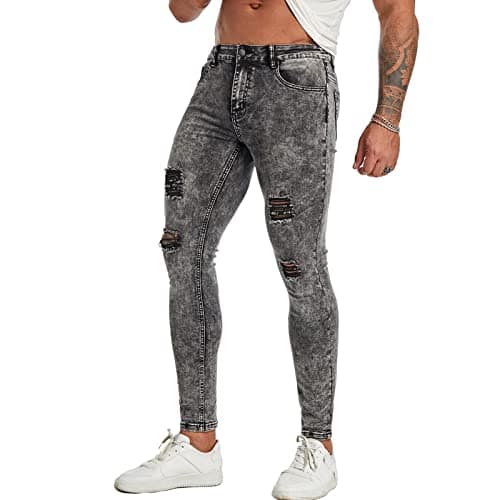 Slim Fit Ripped Distressed Jeans for Men