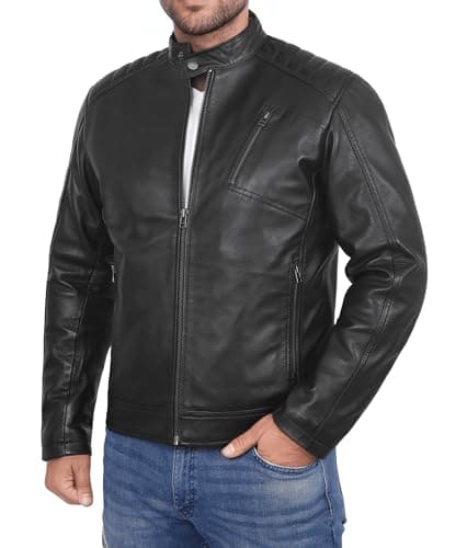 Vipzi Premium Soft Lambskin Motorcycle Jacket - Vintage Cafe Racer Style