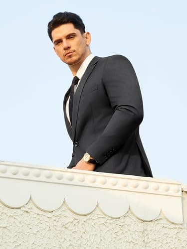 WEEN CHARM Men's Slim Fit 2 Piece One Button Blazer & Trousers Suit for Wedding Prom
