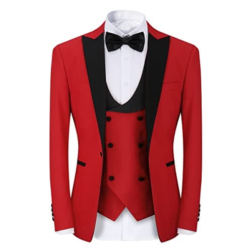YFFUSHI Men's Slim Fit One-Button Prom Suit Set