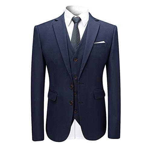 Cloudstyle Mens Classic Fit 3-Piece Wedding Dress Suit Jacket, Vest & Pants