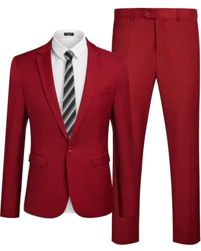 COOFANDY Men's 2-Piece Slim Fit Tuxedo Suit with Blazer Jacket