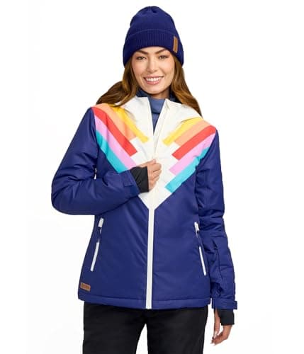 Tipsy Elves Women's Bright Colorful Apres Ski Hooded Snow Jackets