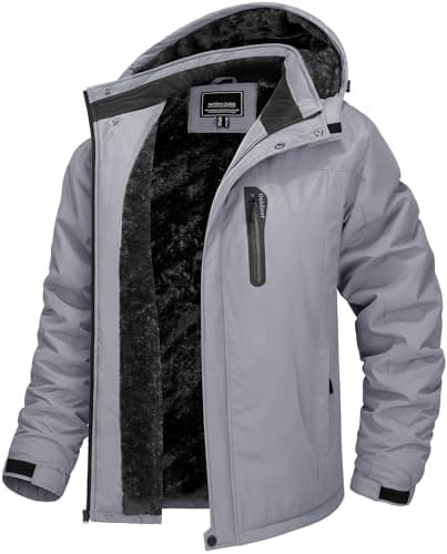 TACVASEN Men's Winter Warm Ski Snowboard Fleece Jacket Windproof Hooded