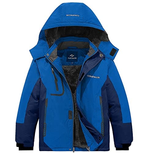 FARVALUE Boys' Waterproof Winter Ski Jacket with Removable Hood