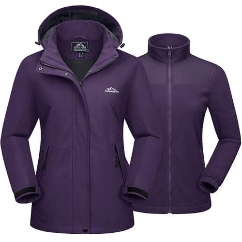 MAGCOMSEN Women's 3-in-1 Water Resistant Ski Jacket Winter Snow Coat