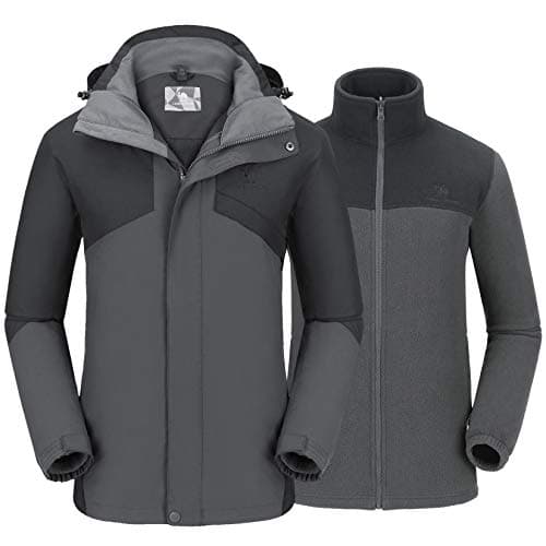 CAMEL CROWN Men's 3 in 1 Waterproof Winter Snow Jacket Windproof Hooded