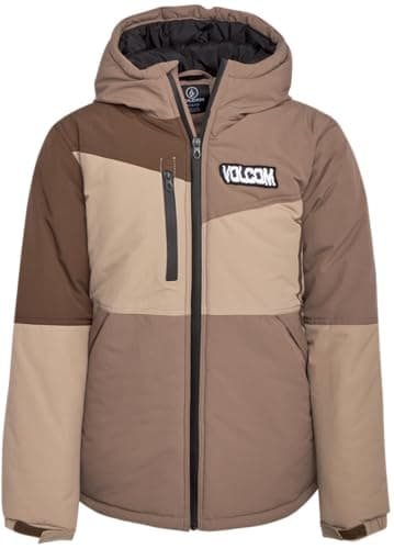 Volcom Boys' Heated Full Zip Hooded Parka - Color-Blocked Winter Jacket (8-20)
