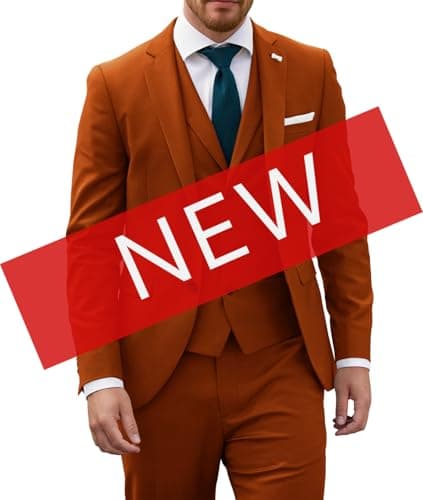 Wangyue Mens Slim Fit 3-Piece Prom Wedding Suit with Blazer Vest Pant