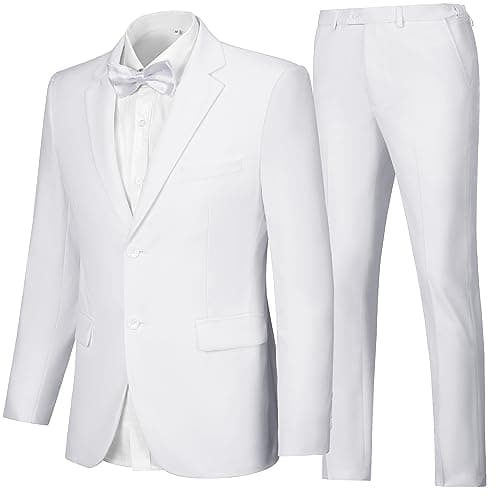 CAZUOYI Mens Slim Fit Prom & Business 2-Piece Suit Jacket & Pants Set