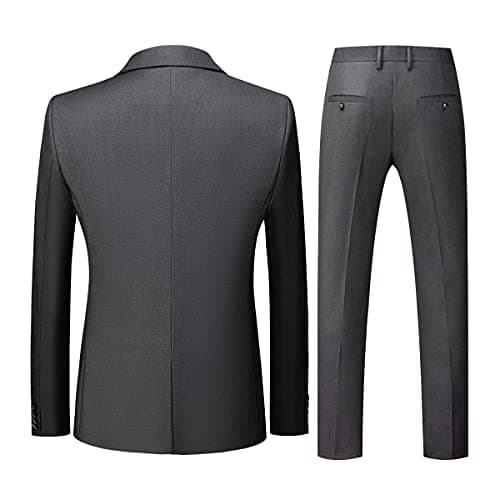 KUDORO Mens 3 Piece Tuxedo Suit Blazer Vest Pants Formal Set