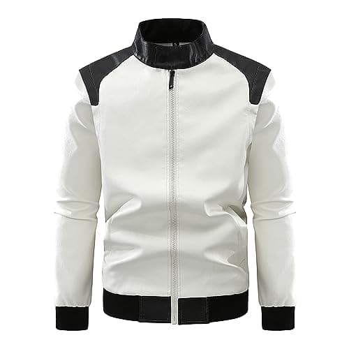 Men's Lightweight Faux Leather Motorcycle Jacket