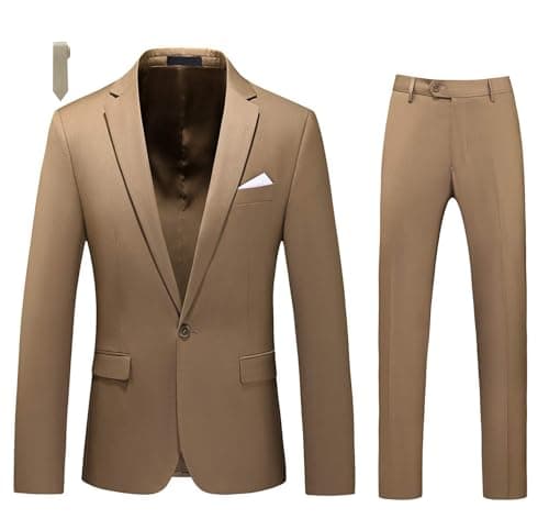 Mogu Men's Slim Fit 2-Piece Tuxedo Suit for Weddings and Formal Events