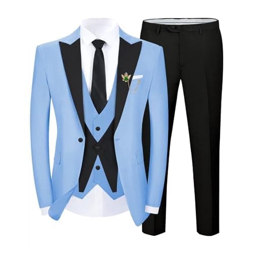 SPTALLFITJSV Slim Fit 3-Piece Men's Wedding Suit Set