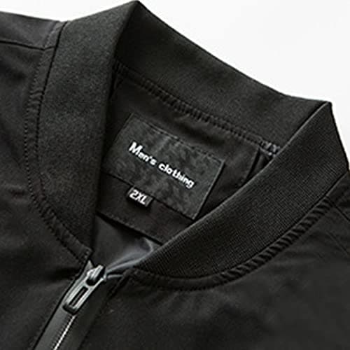 Sandbank Men's Casual Long Sleeve Bomber Jacket Banded Collar Windbreaker