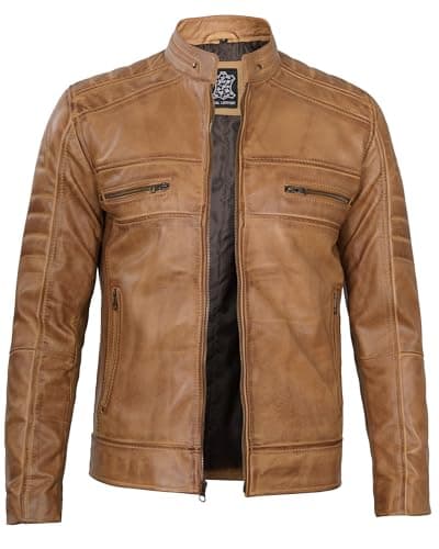 Blingsoul Cafe Racer Style Premium Men's Leather Jacket - Real Lambskin
