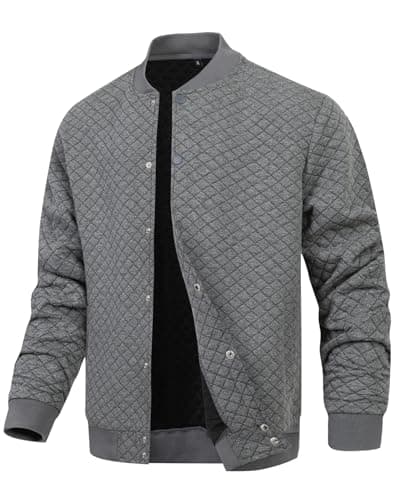 Mens Lightweight Causal Waffle Bomber Jacket