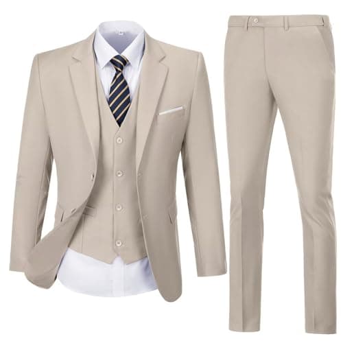 Men's Slim Fit 3-Piece Suit Set for Wedding and Business