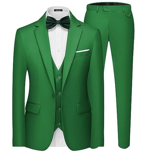 MAGE MALE Men's 3-Piece Slim Fit Suit Set: Elegant Blazer, Vest, and Pants