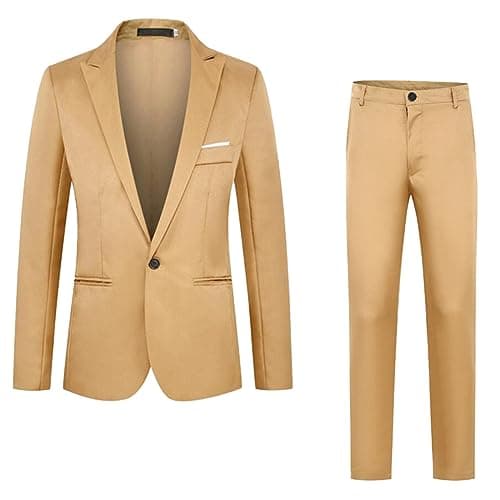 BIFUTON Men's Slim Fit 1-Button Tuxedo Suit for Party, Wedding, Business