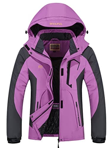Women's Waterproof Winter Ski Jacket with Detachable Hood