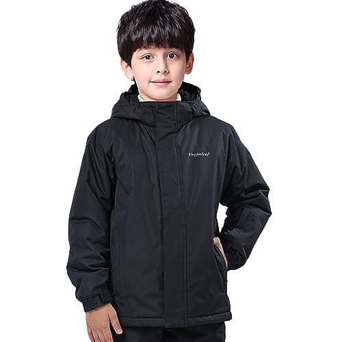 YingjieBoy Kids Waterproof Snowboarding Jacket, Warm Fleece Lined