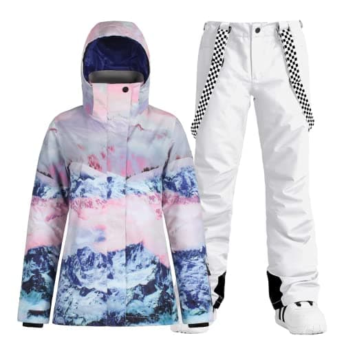 IMPHUT Women's Ski Jacket & Pants Snowsuit Insulated Warm Waterproof Windproof
