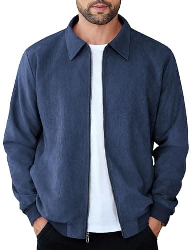 Men's Casual Suede Bomber Jacket
