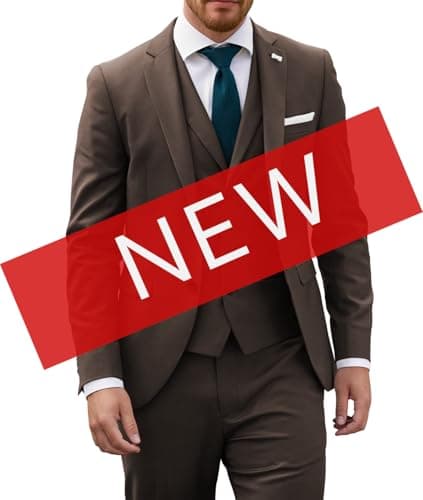 Wangyue Mens Slim Fit 3-Piece Prom Wedding Suit with Blazer Vest Pant