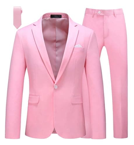 Mogu Men's Slim Fit 2-Piece Tuxedo Suit for Weddings and Formal Events