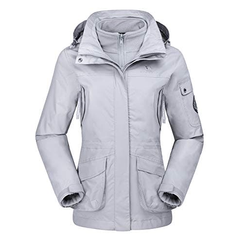 CAMEL CROWN Women's Waterproof 3-in-1 Ski Jacket Fleece Inner Winter Coat