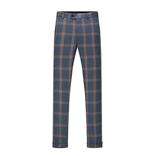 YFFUSHI Men's Plaid 3 Piece Suit Slim Fit Tuxedo
