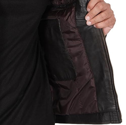 Men's Quilted Cafe Racer Leather Jacket by Blingsoul