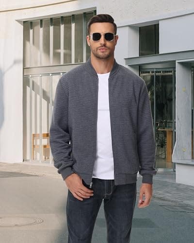 YuKaiChen Men's Lightweight Bomber Jacket with Zipper Pockets