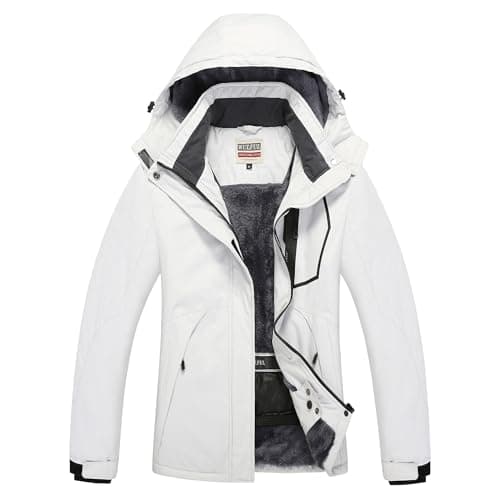 Women's Waterproof Winter Ski Jacket with Detachable Hood